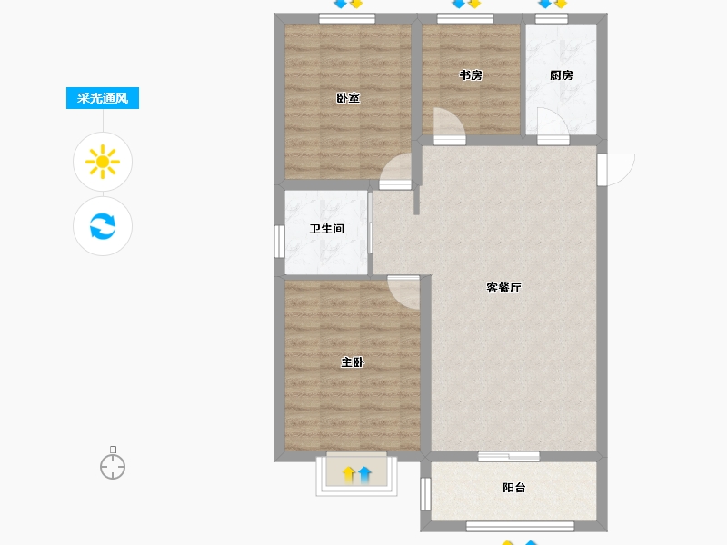 山西省-晋城市-瑞麒·祥瑞新城-82.40-户型库-采光通风