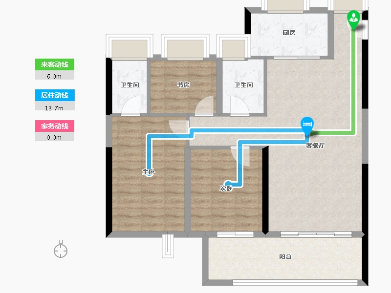 福建省-龙岩市-美伦·生态城-89.98-户型库-动静线