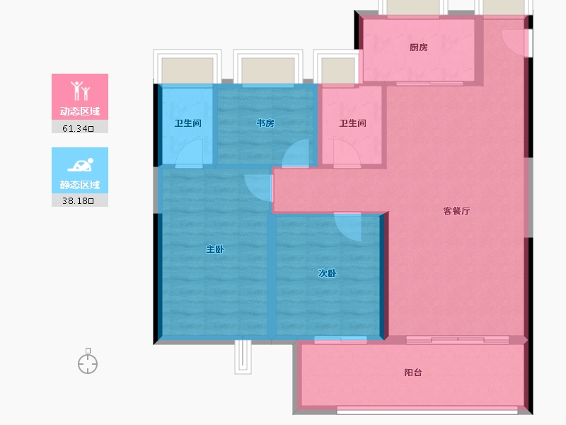 福建省-龙岩市-美伦·生态城-89.98-户型库-动静分区