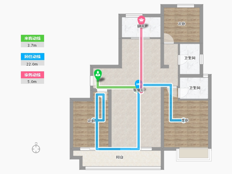 山东省-潍坊市-华邦·翰林苑南苑-102.96-户型库-动静线