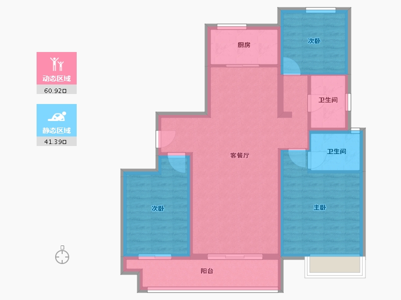 山东省-潍坊市-华邦·翰林苑南苑-102.96-户型库-动静分区