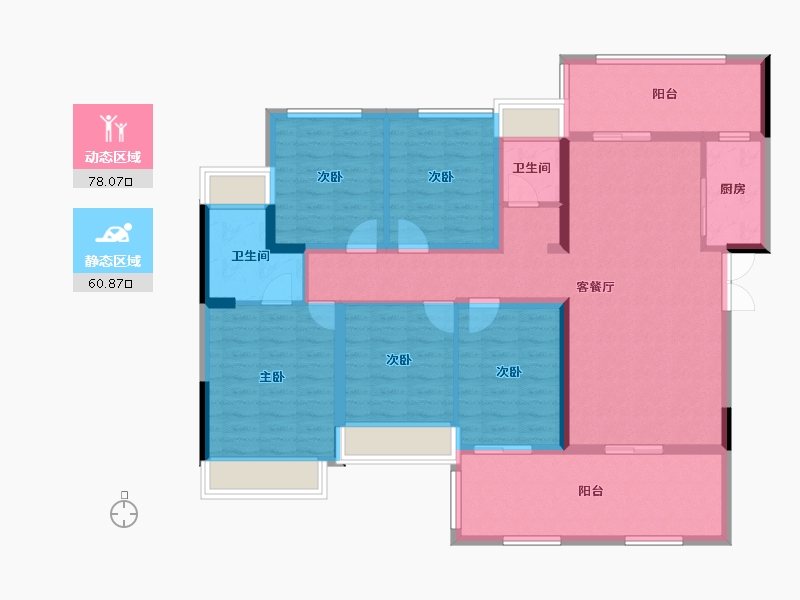 湖北省-恩施土家族苗族自治州-利川四季·未来城-124.26-户型库-动静分区