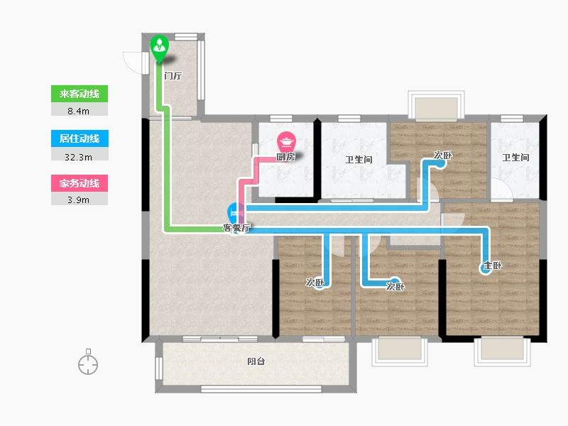 福建省-龙岩市-美伦锦山壹号-114.39-户型库-动静线