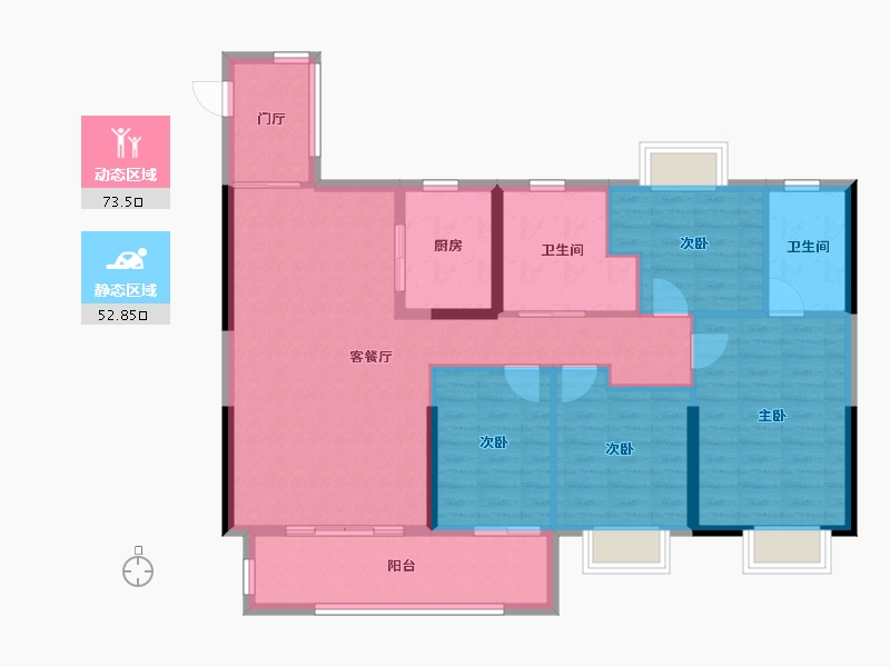 福建省-龙岩市-美伦锦山壹号-114.39-户型库-动静分区