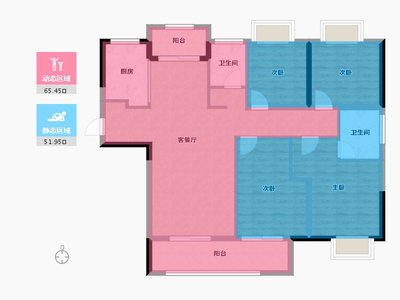 福建省-龙岩市-龙地东华园-105.75-户型库-动静分区