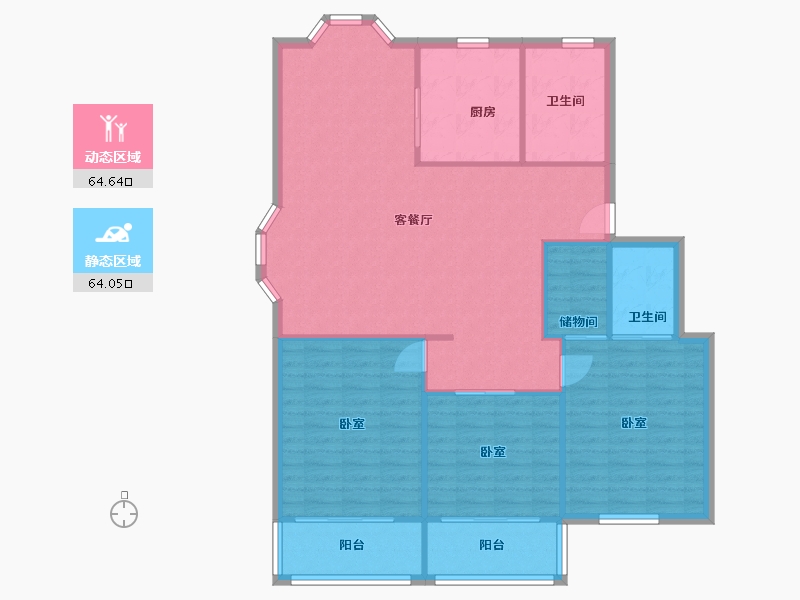 上海-上海市-运河新村-120.00-户型库-动静分区