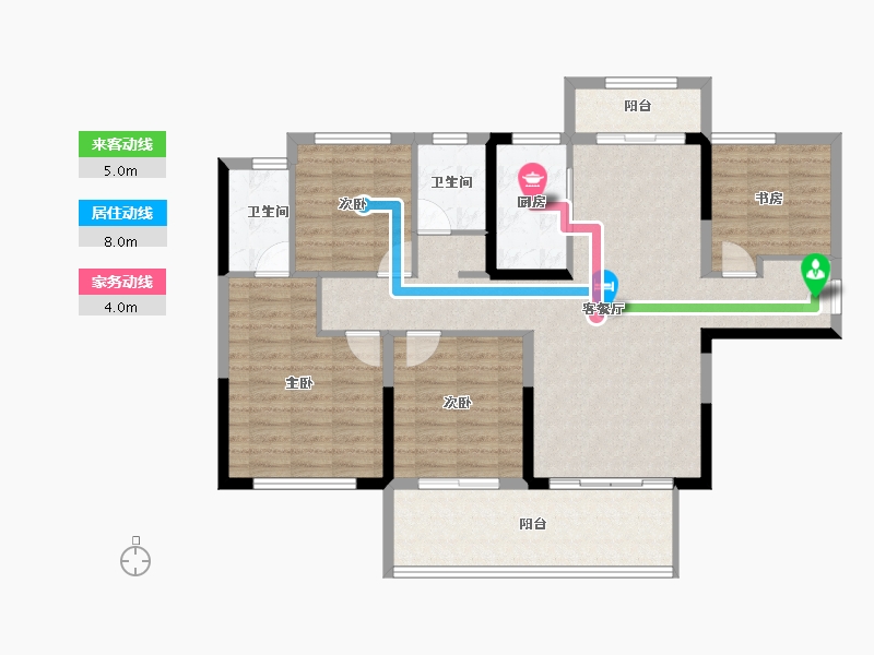 湖南省-邵阳市-​建工庆丰学府-107.63-户型库-动静线