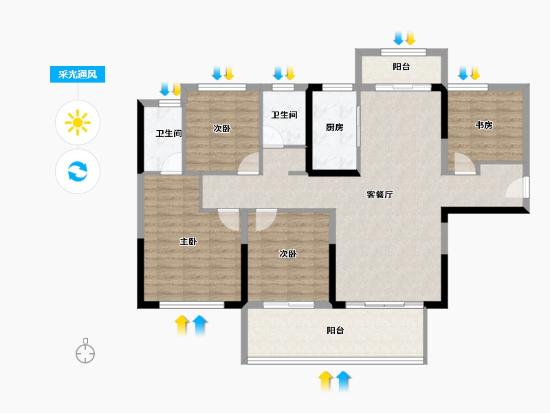 湖南省-邵阳市-​建工庆丰学府-107.63-户型库-采光通风