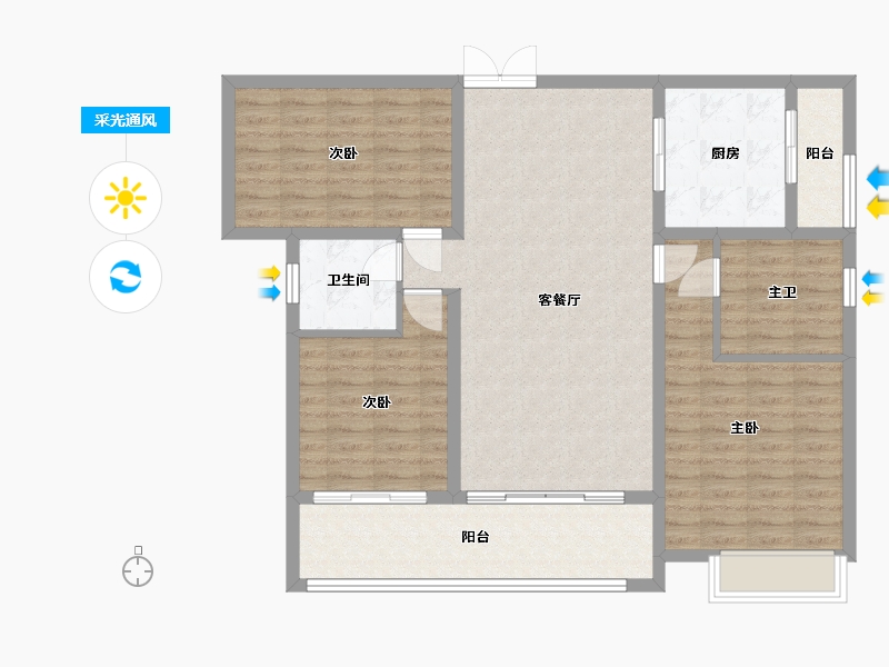 四川省-成都市-天府明珠-107.53-户型库-采光通风