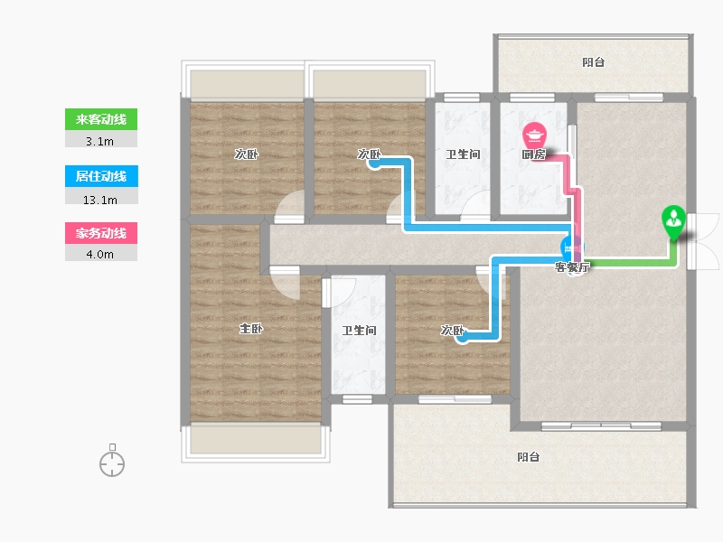 湖南省-邵阳市-​中驰双井世家-123.76-户型库-动静线