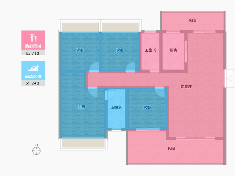 湖南省-邵阳市-​中驰双井世家-123.76-户型库-动静分区