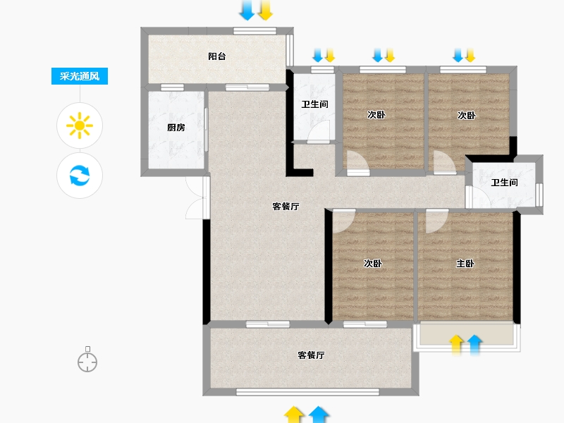 湖北省-恩施土家族苗族自治州-利川四季·未来城-112.74-户型库-采光通风