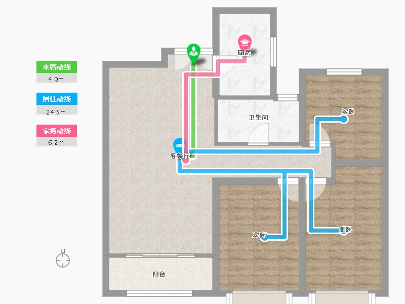 甘肃省-陇南市-泓盛·宜和家苑-85.86-户型库-动静线