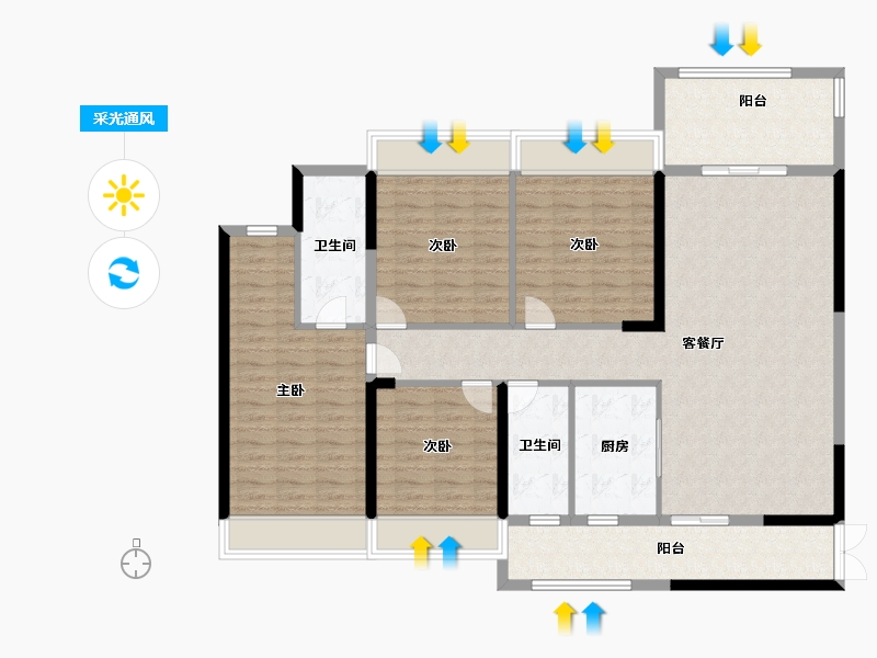 湖北省-恩施土家族苗族自治州-汉元·世纪城-134.40-户型库-采光通风