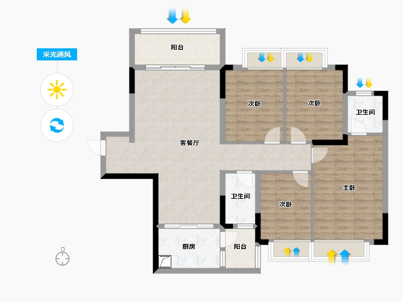 广西壮族自治区-梧州市-教育城-143.00-户型库-采光通风