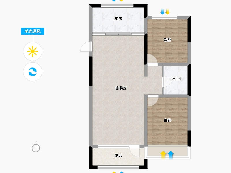 辽宁省-铁岭市-居然雅苑二期-75.34-户型库-采光通风