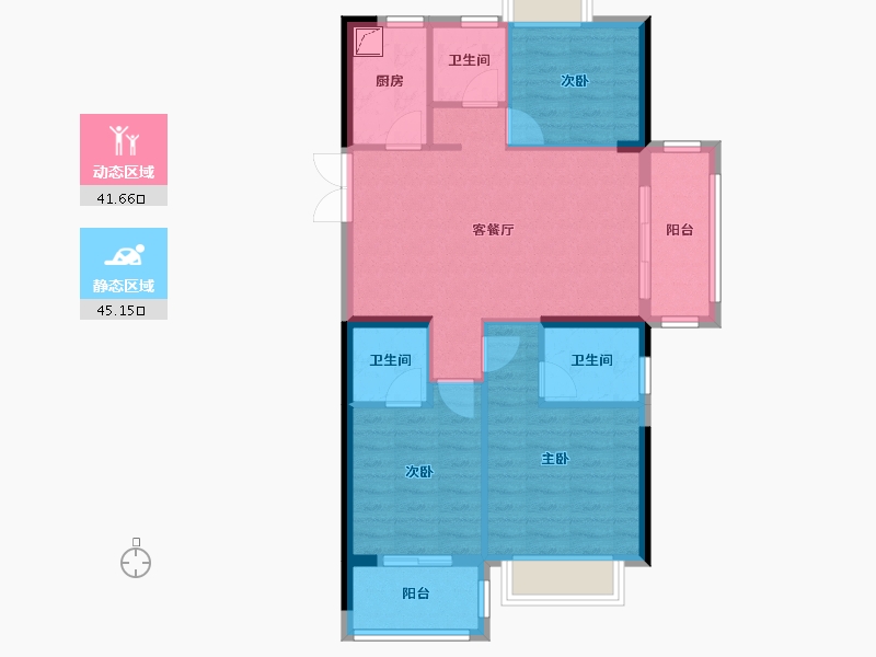 福建省-宁德市-龙芝锦绣澜庭-80.00-户型库-动静分区