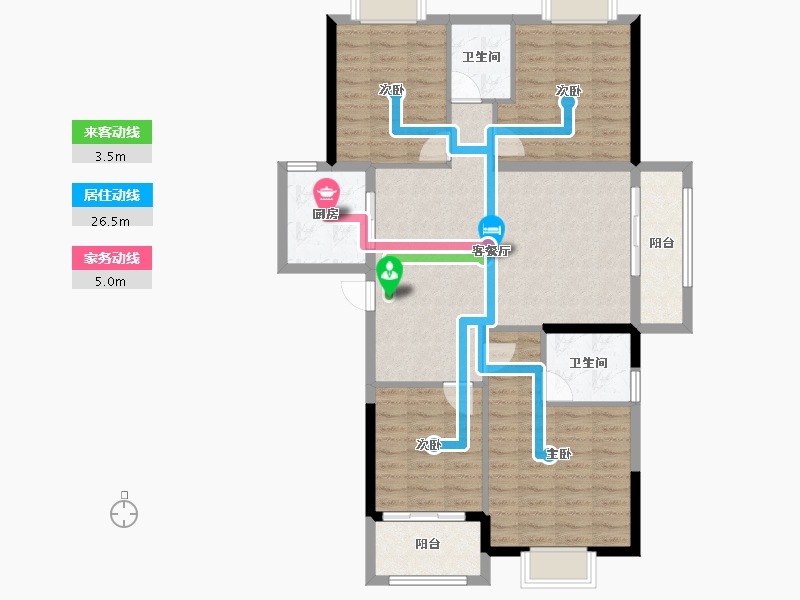 福建省-龙岩市-龙地东华园-104.91-户型库-动静线