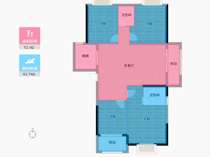 福建省-龙岩市-龙地东华园-104.91-户型库-动静分区