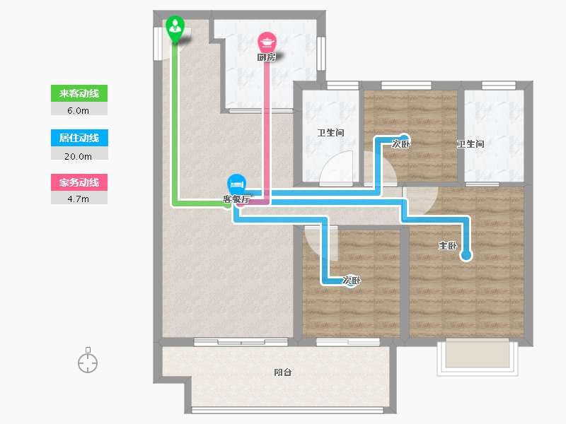 陕西省-咸阳市-金科集美嘉悦-88.00-户型库-动静线