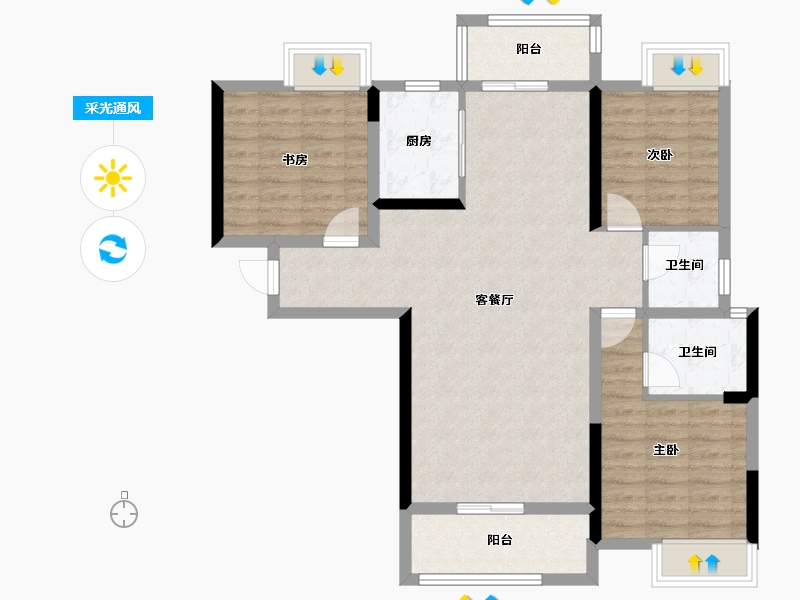 湖北省-恩施土家族苗族自治州-交投逸晴湾-92.98-户型库-采光通风