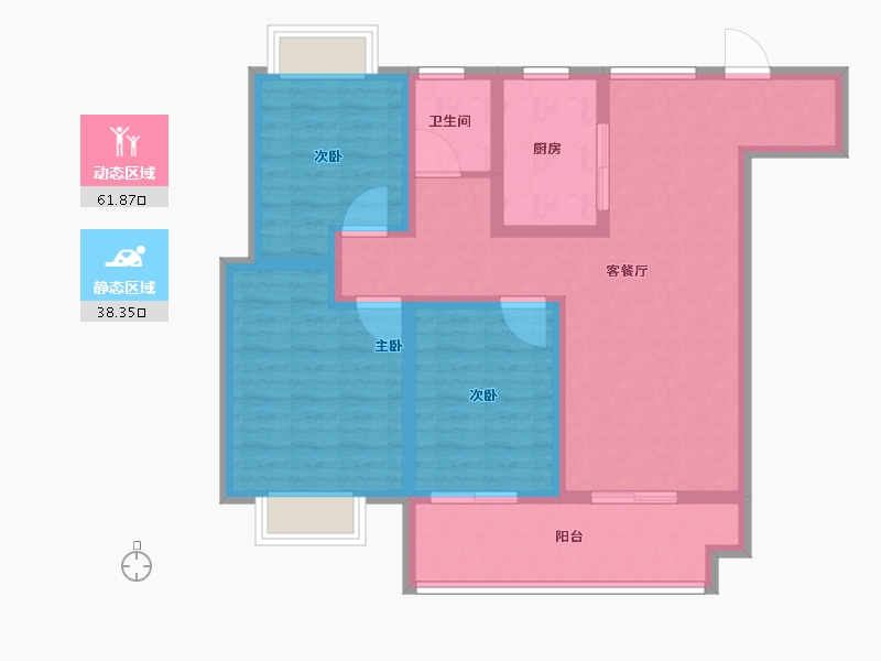 安徽省-亳州市-海亮乐澜·君樾府-88.81-户型库-动静分区