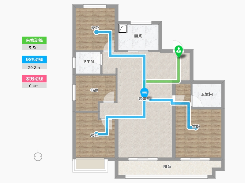 山西省-临汾市-融创未来壹号-96.63-户型库-动静线