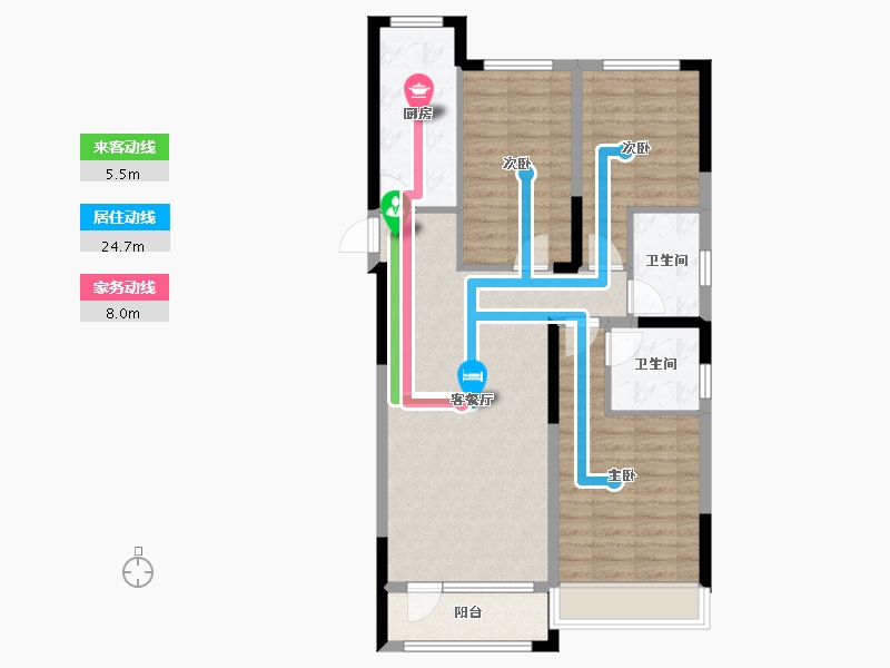 辽宁省-铁岭市-居然雅苑二期-84.99-户型库-动静线