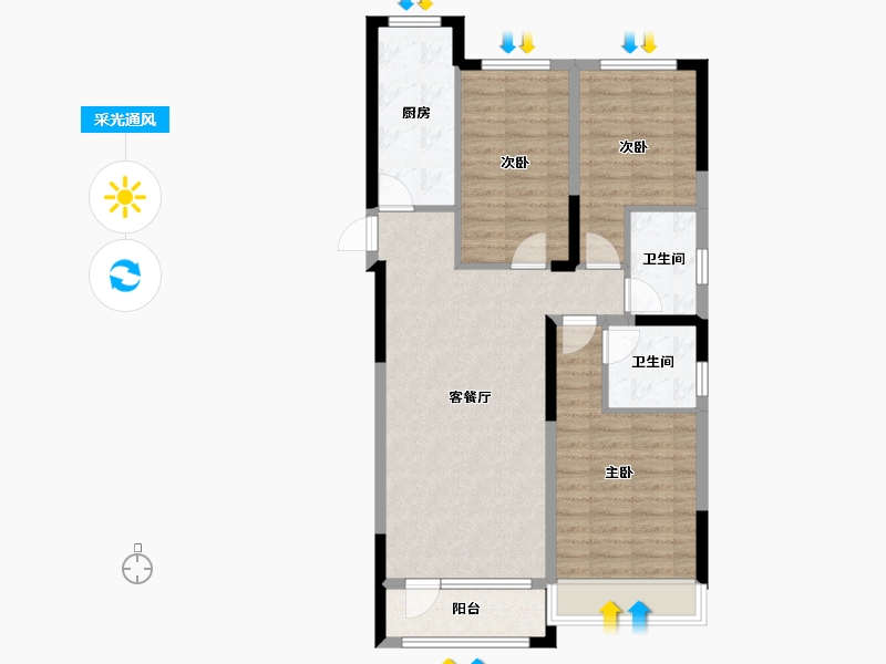 辽宁省-铁岭市-居然雅苑二期-84.99-户型库-采光通风