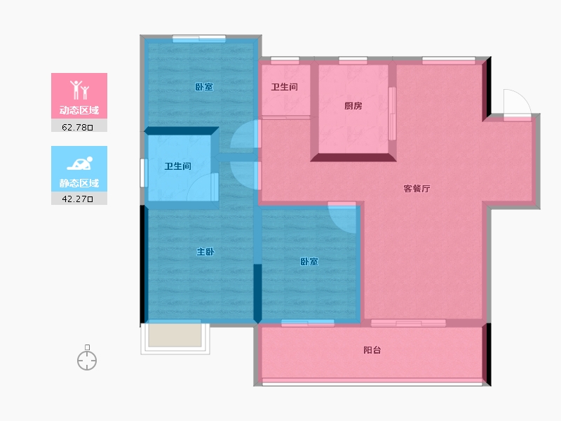 安徽省-亳州市-碧桂园·凤熹台-93.60-户型库-动静分区