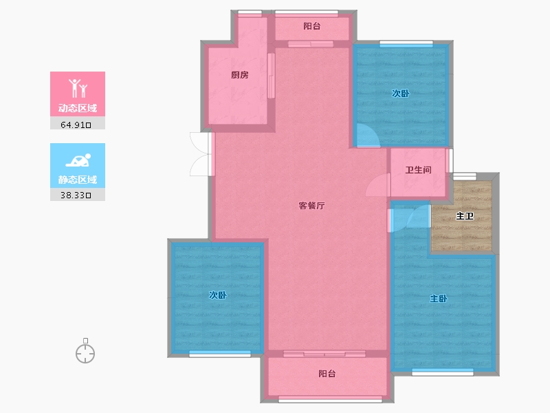 四川省-成都市-宁江大院四期-96.93-户型库-动静分区