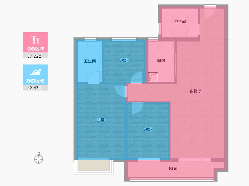 山西省-临汾市-融创未来壹号-89.47-户型库-动静分区