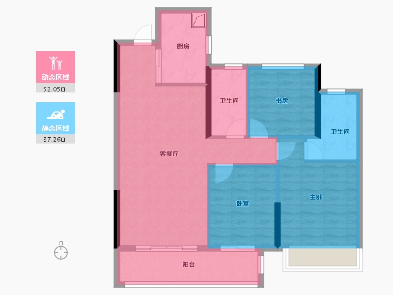 浙江省-绍兴市-云熙望府-80.00-户型库-动静分区