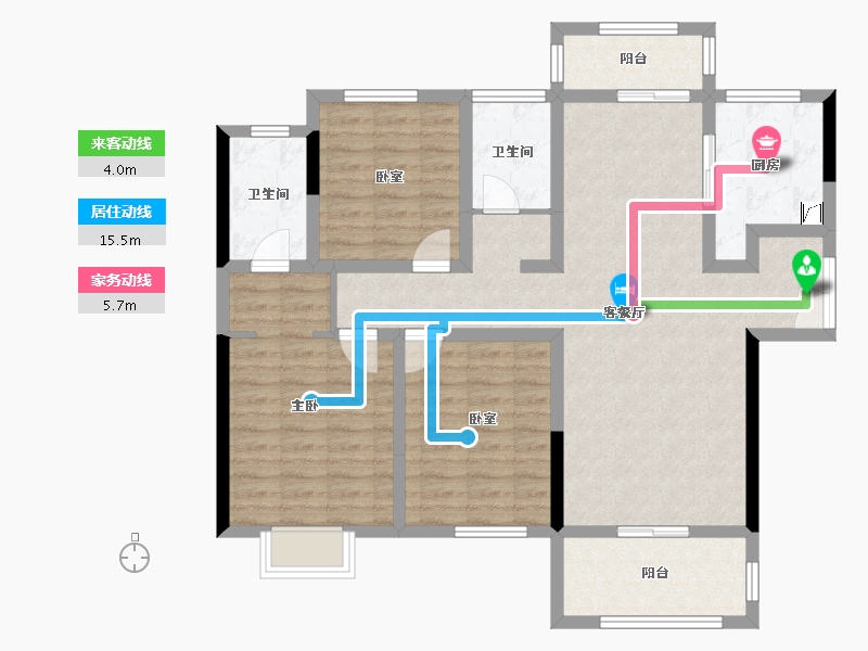 河南省-信阳市-宝石湾-104.77-户型库-动静线