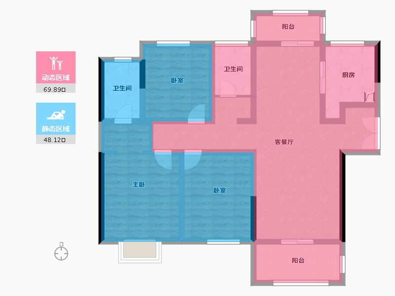 河南省-信阳市-宝石湾-104.77-户型库-动静分区