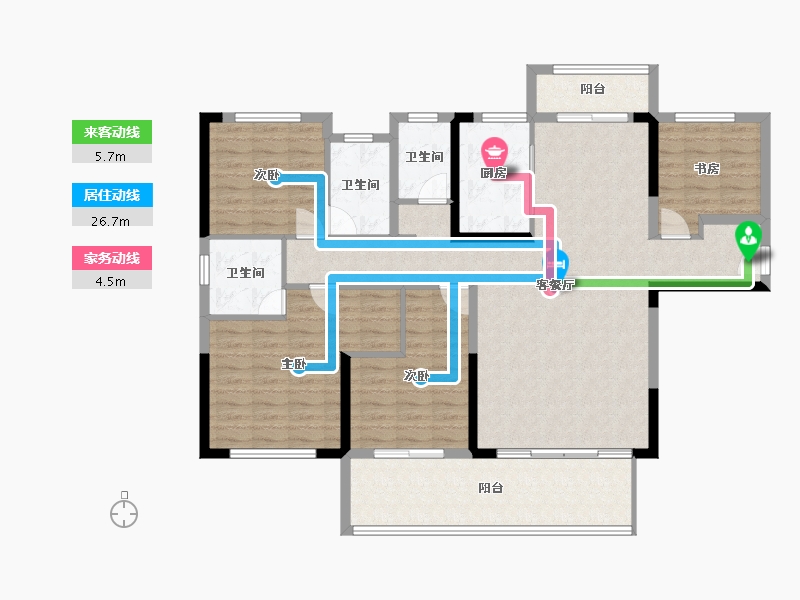 湖南省-邵阳市-​建工庆丰学府-129.54-户型库-动静线