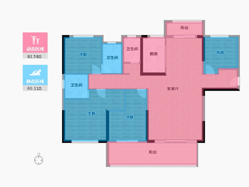 湖南省-邵阳市-​建工庆丰学府-129.54-户型库-动静分区