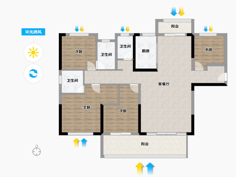 湖南省-邵阳市-​建工庆丰学府-129.54-户型库-采光通风