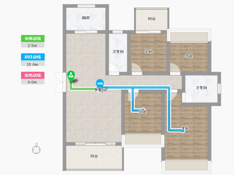 湖南省-邵阳市-​中驰双井世家-101.91-户型库-动静线