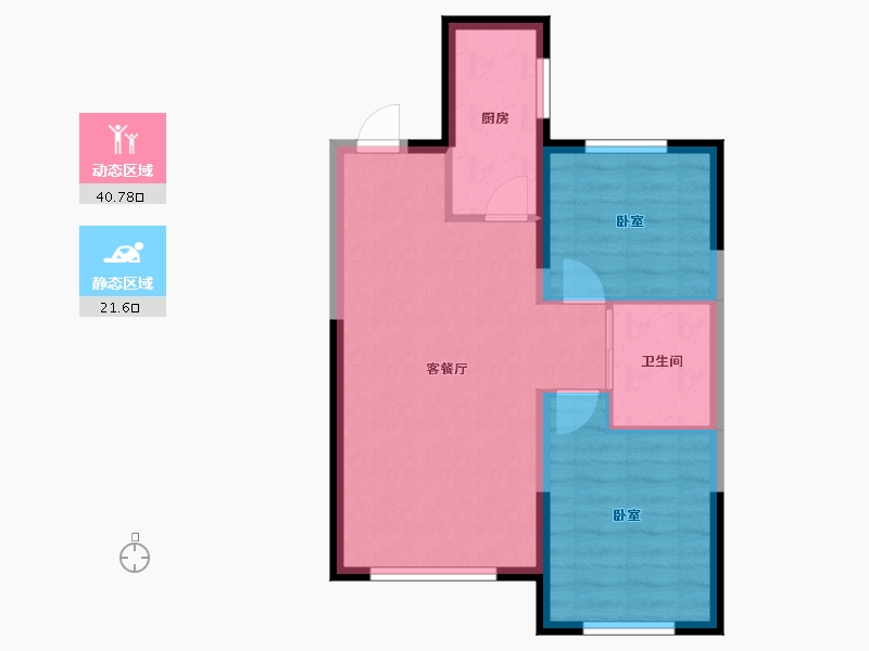 辽宁省-铁岭市-哥伦布魅力城-55.98-户型库-动静分区