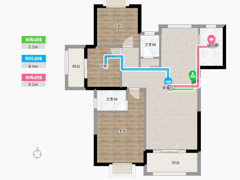 福建省-龙岩市-龙地东华园-92.95-户型库-动静线