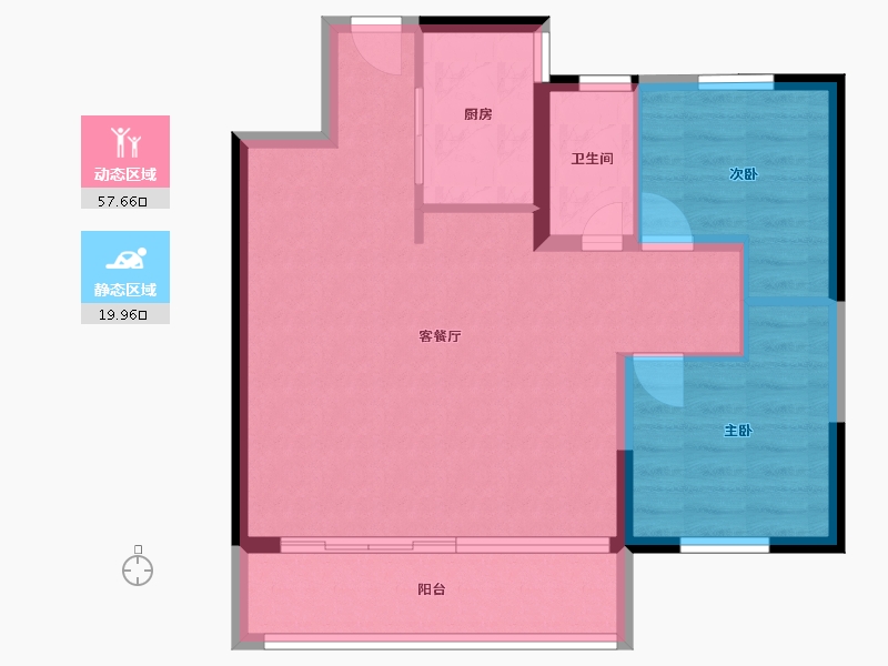 陕西省-咸阳市-绿地新都会-69.78-户型库-动静分区