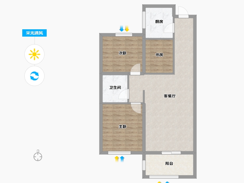 山西省-晋城市-瑞麒·祥瑞新城-73.03-户型库-采光通风