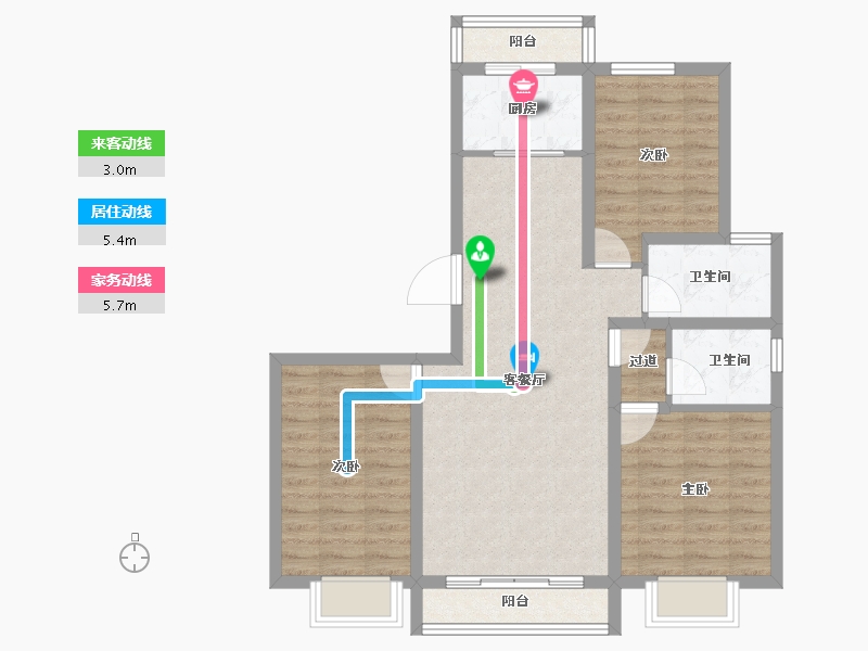 内蒙古自治区-乌兰察布市-文德世家-84.71-户型库-动静线