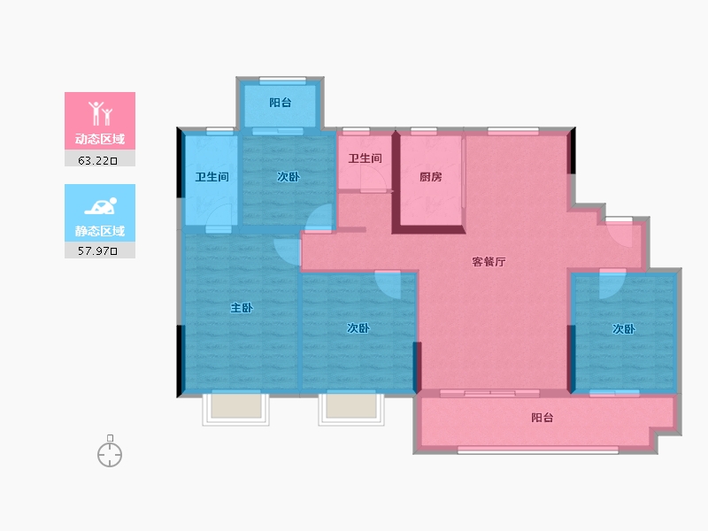 福建省-龙岩市-武平盛世天悦-109.03-户型库-动静分区