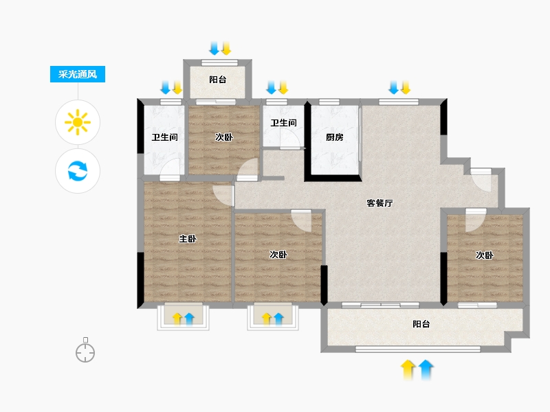 福建省-龙岩市-武平盛世天悦-109.03-户型库-采光通风