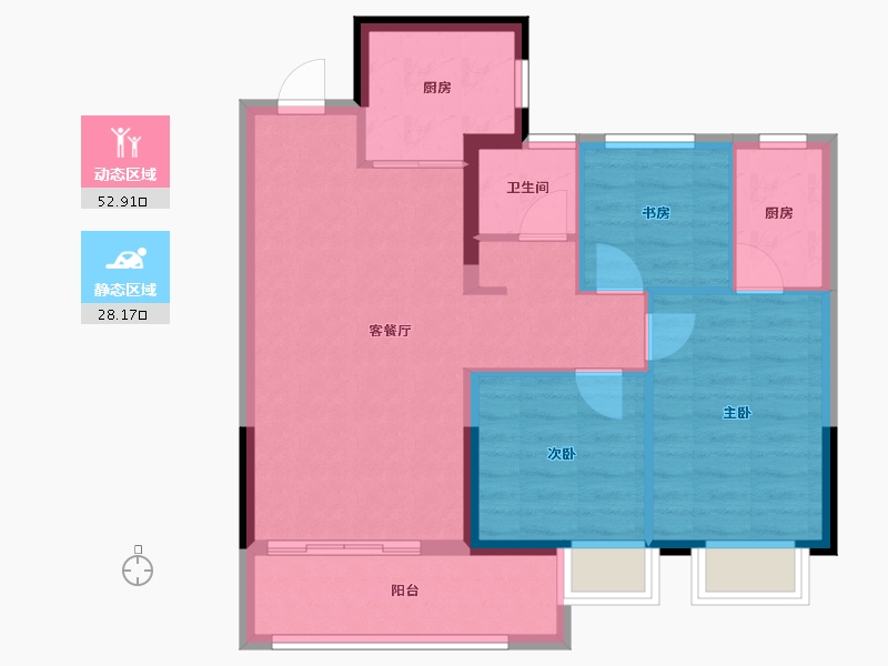 福建省-龙岩市-美伦锦山壹号-72.66-户型库-动静分区