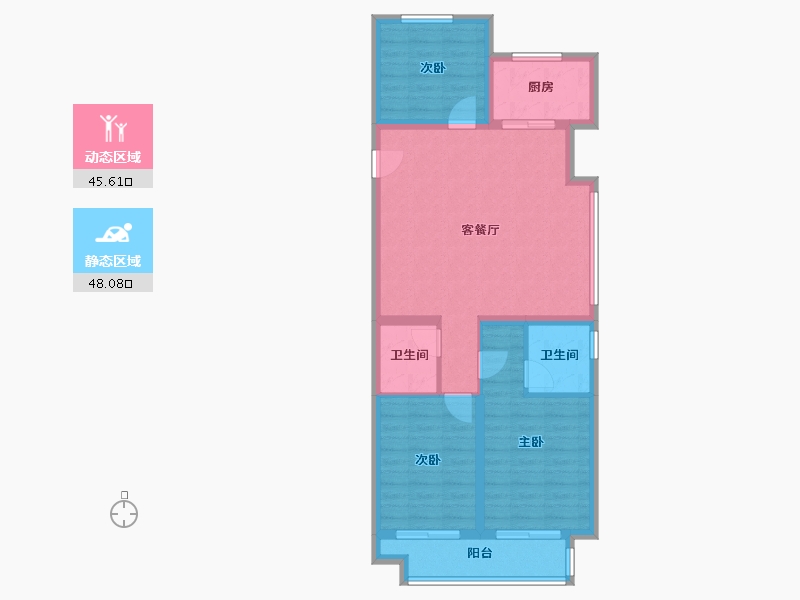 山西省-临汾市-融创未来壹号-83.96-户型库-动静分区