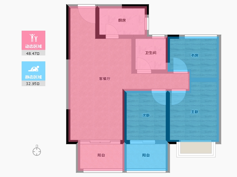 河南省-南阳市-华侨城纯水岸-71.49-户型库-动静分区