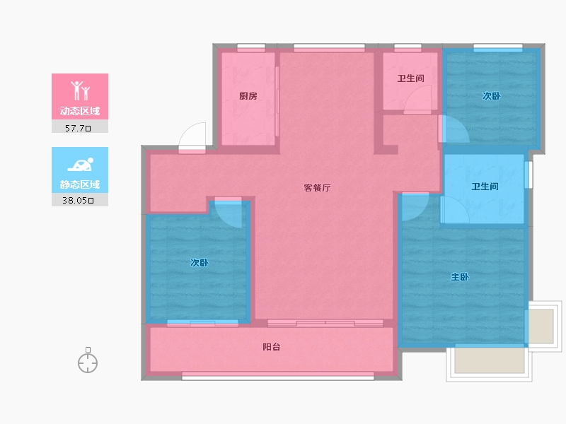 山东省-济南市-远洋凤栖翰林-96.00-户型库-动静分区